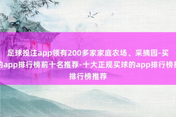 足球投注app领有200多家家庭农场、采摘园-买球的app排行榜前十名推荐-十大正规买球的app排行榜推荐