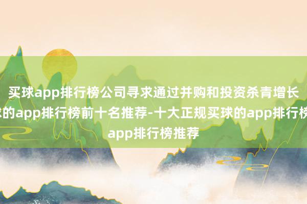 买球app排行榜公司寻求通过并购和投资杀青增长-买球的app排行榜前十名推荐-十大正规买球的app排行榜推荐