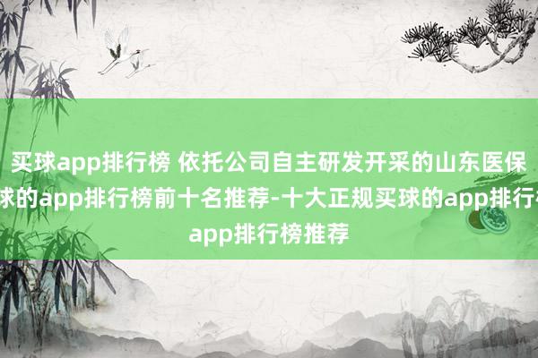 买球app排行榜 依托公司自主研发开采的山东医保链-买球的app排行榜前十名推荐-十大正规买球的app排行榜推荐