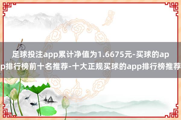 足球投注app累计净值为1.6675元-买球的app排行榜前十名推荐-十大正规买球的app排行榜推荐