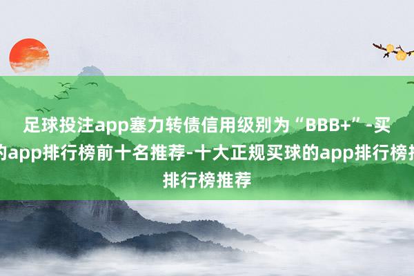 足球投注app塞力转债信用级别为“BBB+”-买球的app排行榜前十名推荐-十大正规买球的app排行榜推荐