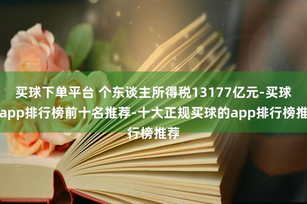 买球下单平台 个东谈主所得税13177亿元-买球的app排行榜前十名推荐-十大正规买球的app排行榜推荐