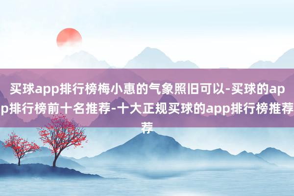 买球app排行榜梅小惠的气象照旧可以-买球的app排行榜前十名推荐-十大正规买球的app排行榜推荐