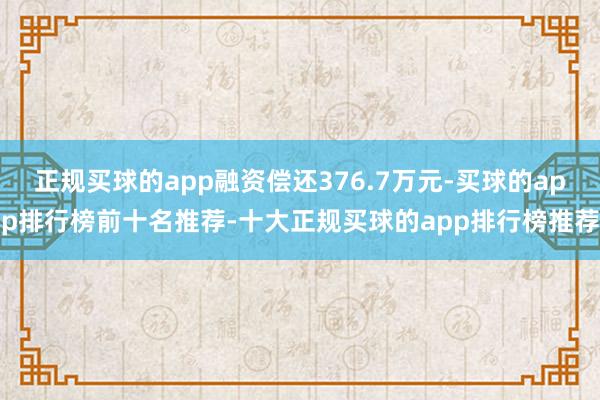 正规买球的app融资偿还376.7万元-买球的app排行榜前十名推荐-十大正规买球的app排行榜推荐