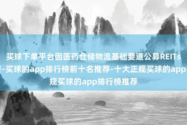 买球下单平台因医药仓储物流基础要道公募REITs刊行的需要-买球的app排行榜前十名推荐-十大正规买球的app排行榜推荐